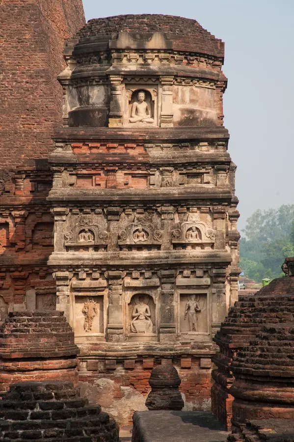 Ancient brick stupa at the Nalanda archaeological site